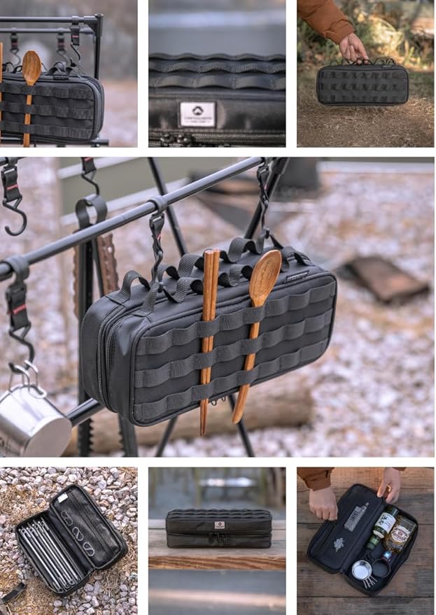 CAMPINGMOON Storage Box for Camping Outdoor Hammer Lantern Black BK-30