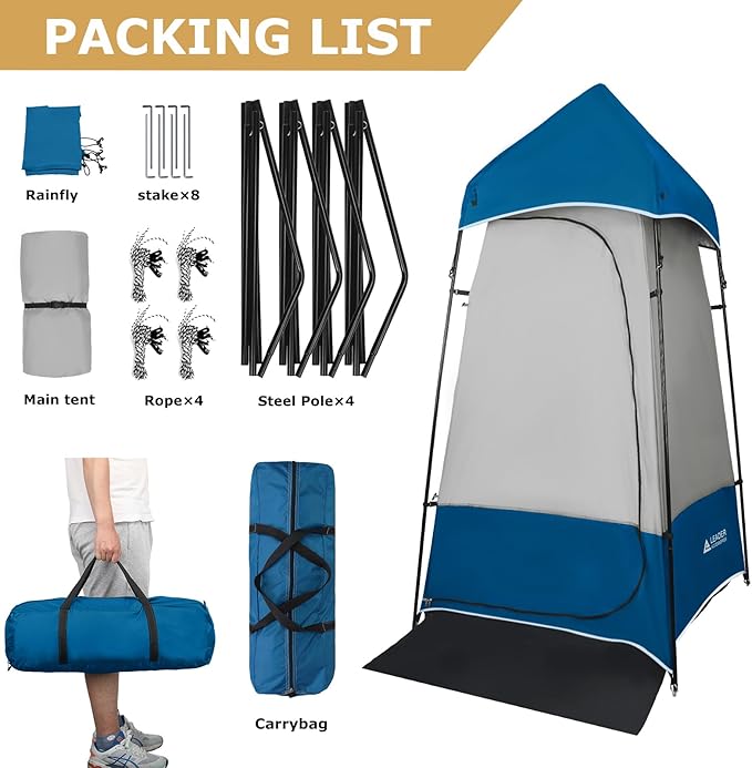 Leader Accessories 6.9 FT Portable Camping Shower Tent Outdoor Changing Room Privacy Tent for Camping, Toilet, Shower