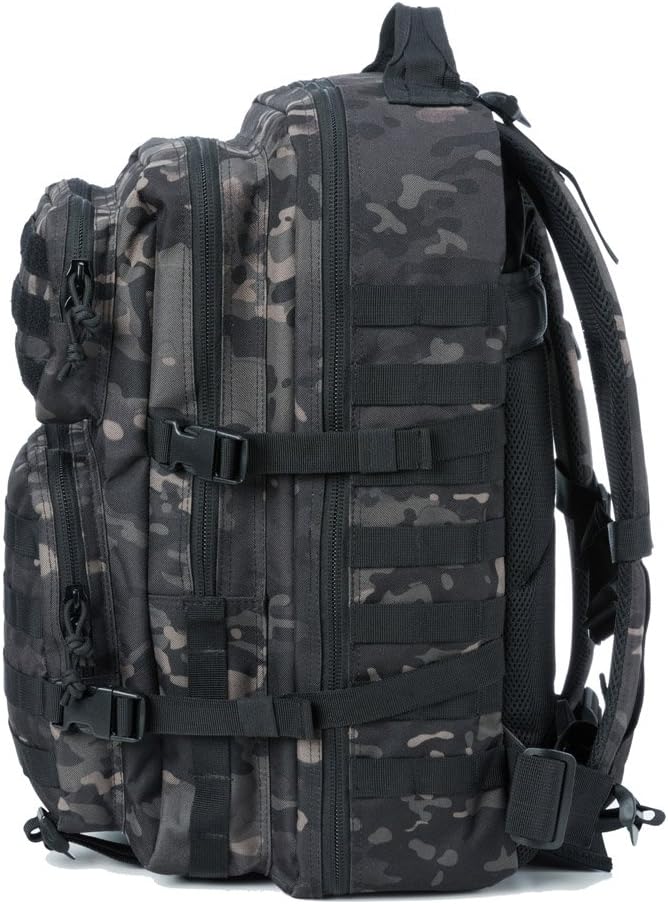 REEBOW GEAR Military Tactical Backpack Large Army 3 Day Assault Pack Molle Bag Backpacks (Black Camo)
