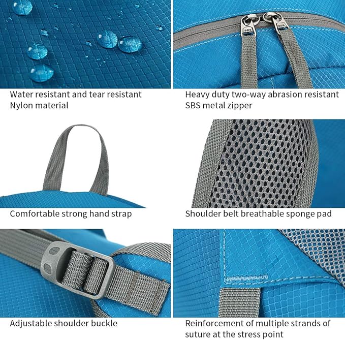 35L Lightweight Foldable Waterproof Packable Travel Small Hiking Backpack Daypack for men women