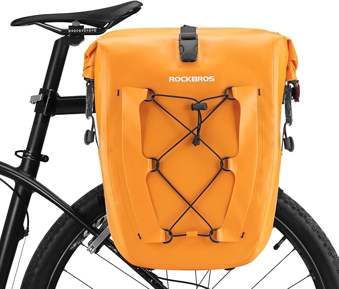 ROCKBROS Bike Panniers Waterproof Rear Rack Bag Max 30L Large Capacity for Cycling Traveling Commuting