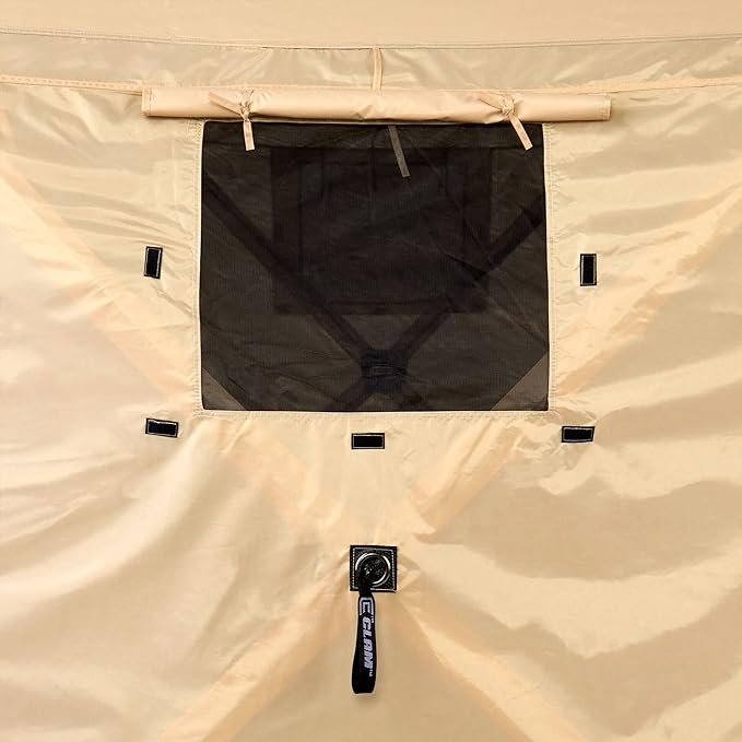 CLAM Pop Up Screen Tent, Outdoor Camping Gazebo Canopy, Pavilion, 12.5', Tan