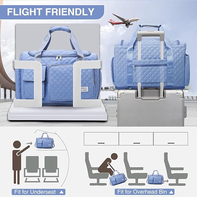 Small Gym Bag for Women, Travel Duffle Bag Carry On Weekender Bag with Shoe Compartment