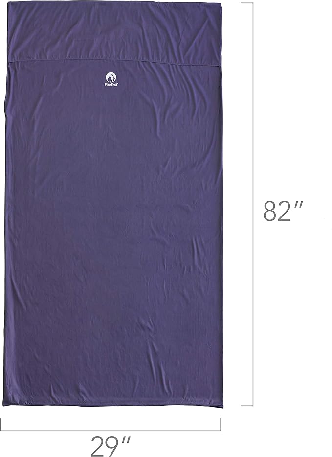 Pike Trail Sleeping Bag Liner – Travel and Camping Sheet, Lightweight and Compact Insert with Full Length Zipper and Guarantee