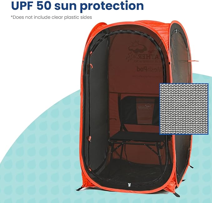 WeatherPod® The Original Shark Tank MyPod™ Mesh 1-2 Person Pop-Up Screen Pod - Keeps Out Bugs, Mosquitos, and Harmful UV Rays - UPF 50 for Maximum Protection from The Sun
