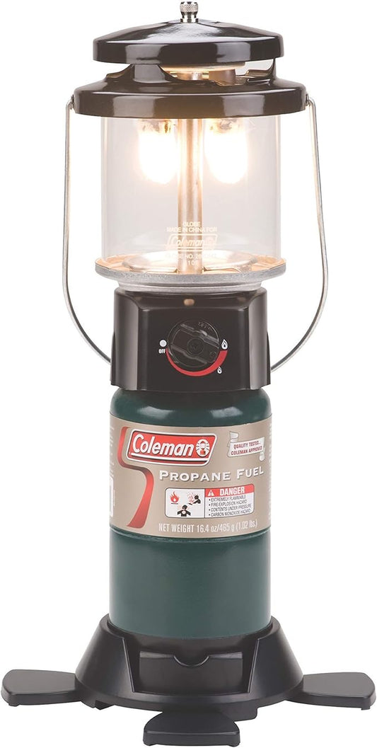 Coleman 1000 Lumens Deluxe Propane Lantern Gas Lantern with Adjustable Brightness Pressure Control Carry Handle and Mantles Included