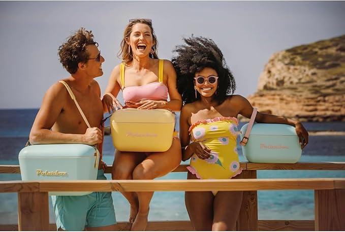 Retro Beach Cooler Vintage Picnic Lunch Box Bag Portable Cooler Travel Camping Hiking 90s Style Ice Chest