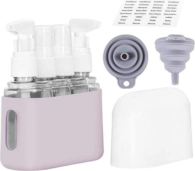 Bpluma Travel Bottles, Leak Proof Containers For Toiletries TSA Approved Airplane Accessories Kits For Liquid With Labels