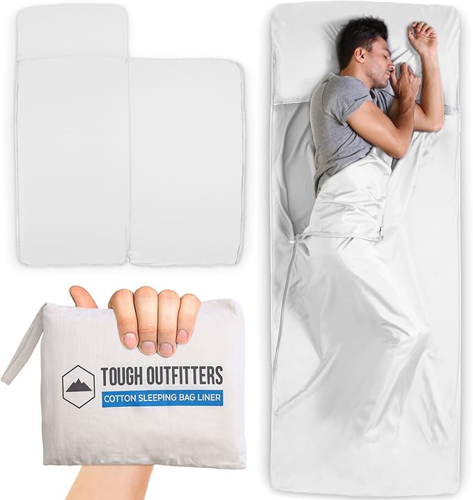 Sleeping Bag Liner - Adult Sleep Sack & Travel Sheets for Hotel - Travel Sleep Sack, Camping Sleeping Bag Liners for Cold Weather