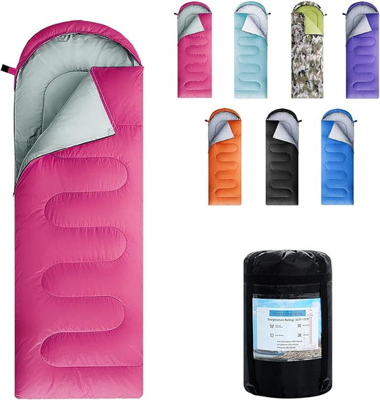 Sleeping Bags for Adults,Kids & Girls-Warm & Cold Weather Lightweight Waterproof Sleeping Bag Backpack with Compact Bag,Great for 3-4 Seasons Hiking,Camping and Outdoor Mountaineering
