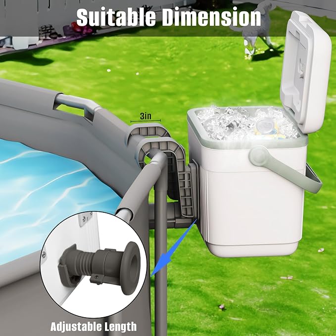 Above Ground Pool Cooler Up to 12 Hours,Poolside Ice Keeper 11 QT with Handle for Backyard Swimming Pool,Portable Ice Box for Beach Camping Ice Bath,Pool Accessories for Summer Party
