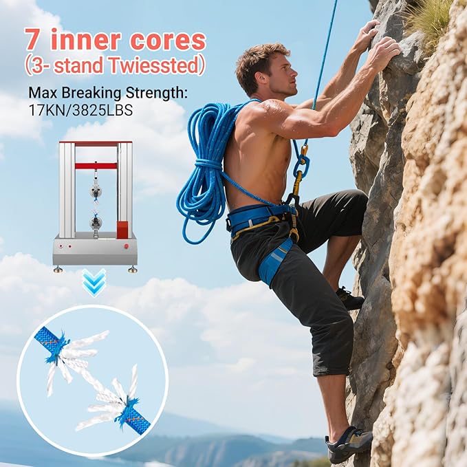 10.5mm Climbing Rope,Static Rock Climbing Rope for Escape Rope Ice Climbing Equipment Fire Rescue Parachute