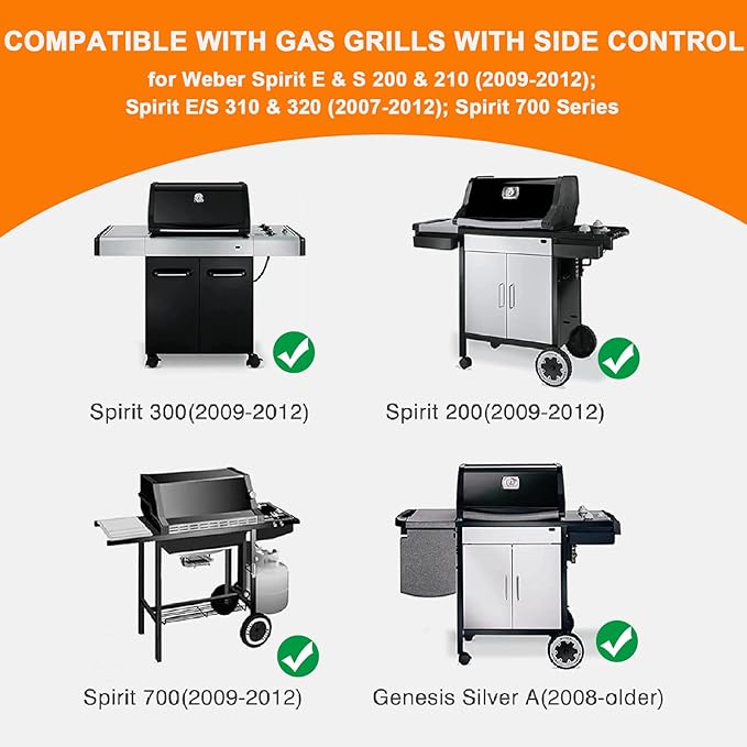 SafBbcue 91360 Igniter Kit for Weber Grill 1819-51 1836-32 Grill Igniter Replacement Compatible with Weber Spirit E210 E215 E310 EP320 SP310 SP320 Spirit S320 Side-Control Grill, 67847 67726 81315