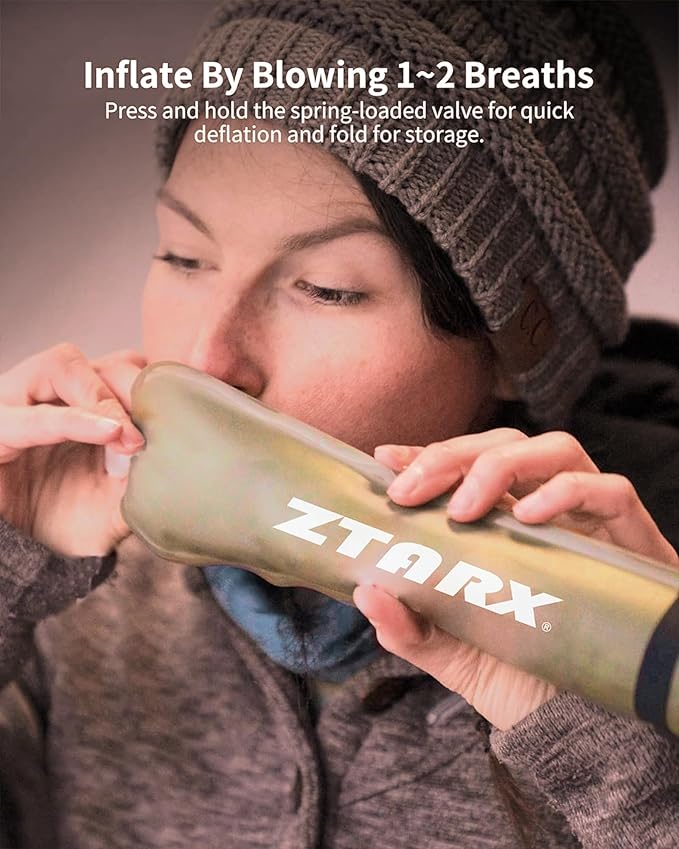 Solar/Type-C Rechargeable Camping Light Bar, IP66 Waterproof LED Tube, TPU Ultralight Electric Light, 2000mAh Foldable Inflatable Outdoor Tent Light for Camping, Hiking, Traveling, Party (Khaki 2 PCS)