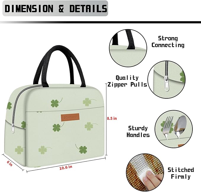 Cute Lunch Bag Women with Placemats, Insulated Lunch Box for Women, Placemats Keep Clean and Hygienic Durable Leakproof Thermal Bag High Capacity for Travel Picnic Insulated Lunch Bag