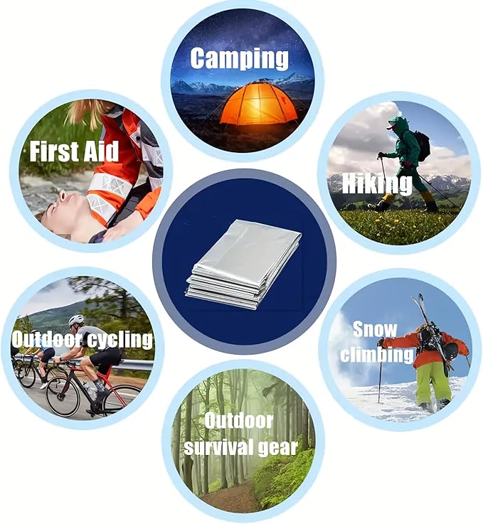 Fire Starter 6 Bag Magnesium Survival Gear First Aid Kit and Emergency Blanket Multi Purpose Tool Saw Ferro Rod Strike Wax Rope for Camping Hiking Hunting Earthquake, Outdoor Adventure, Gifts