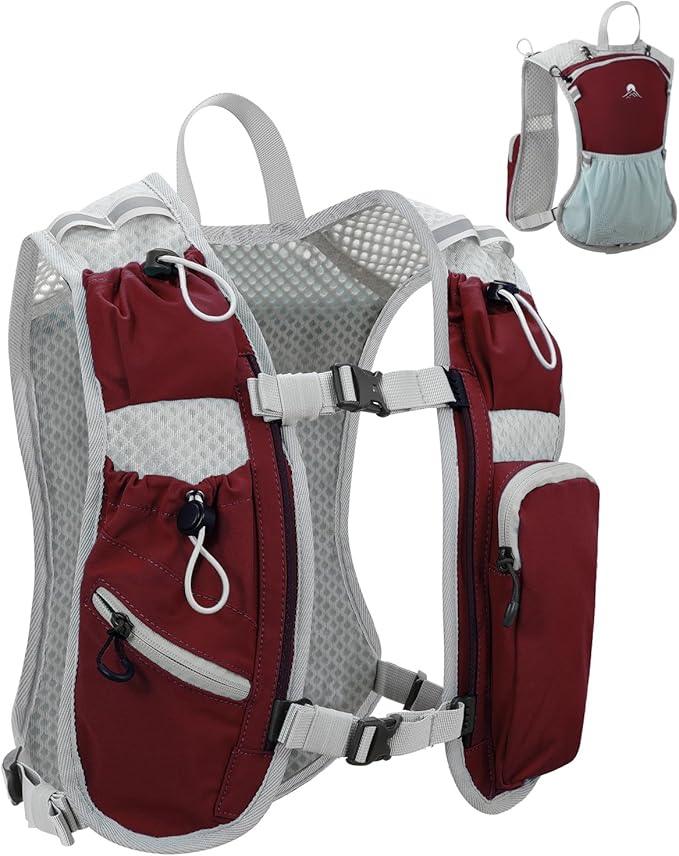 Running Vest for Women and Men, Hydration Backpack for Runners, Trail, Hiking, Biking and Walking, with Front Phone Holder, Adjustable Chest and Waist Strap