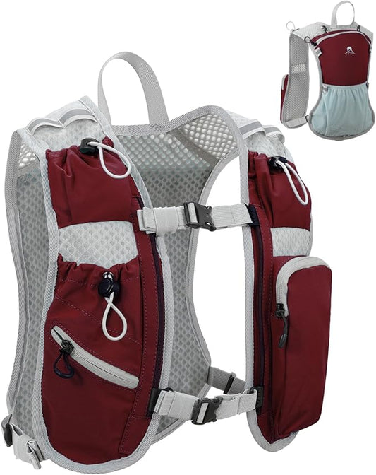 Running Vest for Women and Men, Hydration Backpack for Runners, Trail, Hiking, Biking and Walking, with Front Phone Holder, Adjustable Chest and Waist Strap