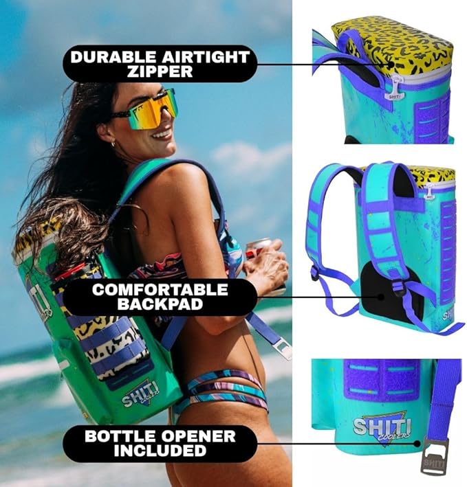 SHITI Coolers Cooler Backpack for Camping, Travel, Beach, Soft Lunch Box for Food, Drinks & Ice, Portable, Waterproof 24 Hr Insulated Bag with Shoulder Straps, Customizable