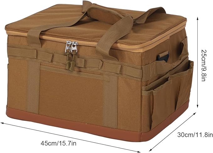 Fockety Camping Storage Bag, Large Capacity 30L BBQ and Picnic Bag Organizer with Handles, Hard Design Trunk Organizer Multipurpose Tactical Bags