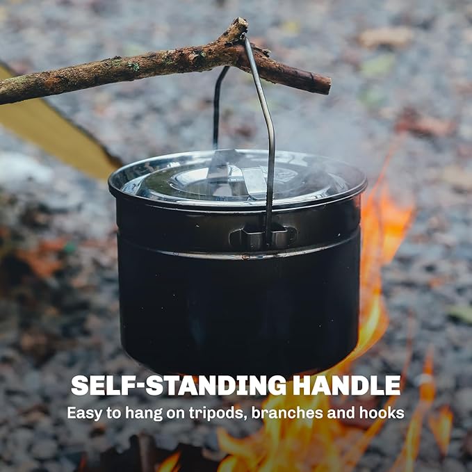 Firemaple Antarcti Stainless Steel Pot - Food Grade SUS304 Camping Pot with Steaming Function - Lightweight and Durable for Outdoor Cooking