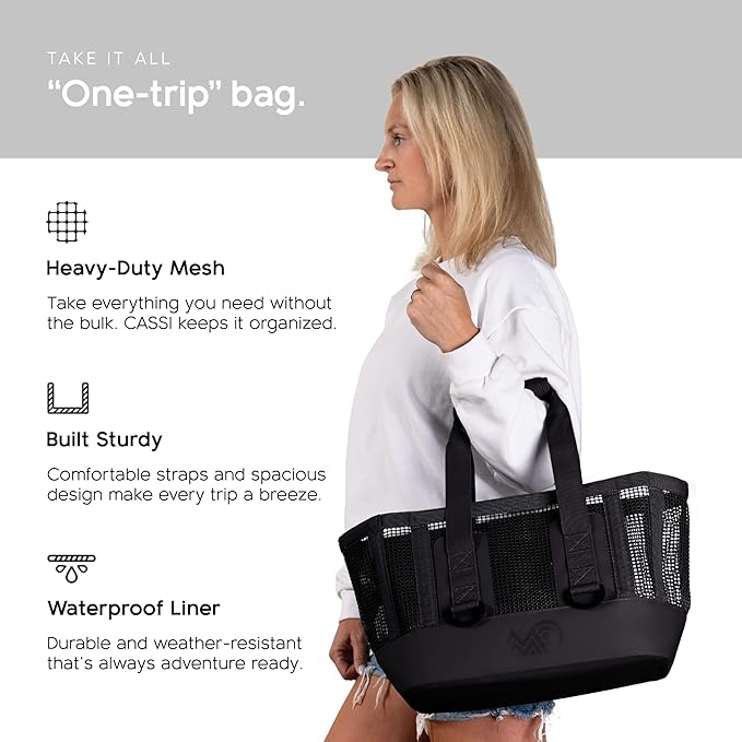 MISSION Boat Gear CASSI Heavy-Duty Outdoor Tote and Waterproof Marine-Grade Mesh Boat Bags