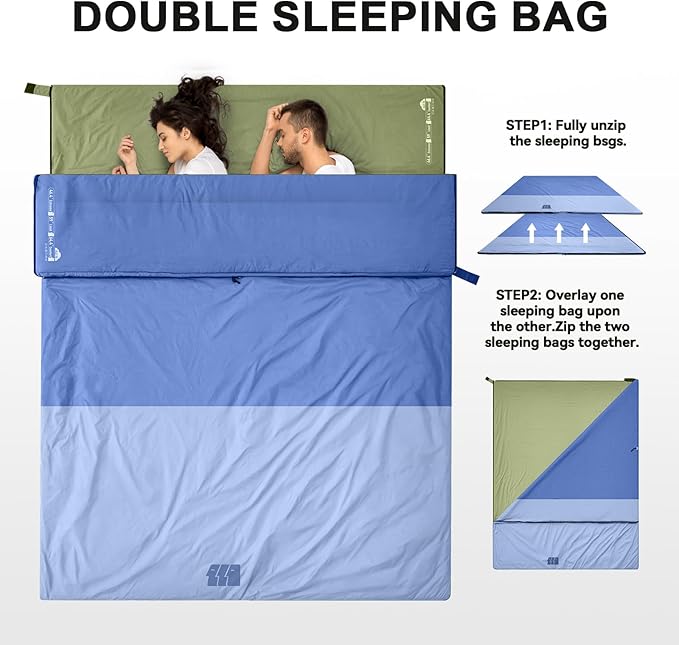 Ultralight Warm Weather Sleeping Bag - Portable, Waterproof, Compact Lightweight, Comfort with Compression Sack - Great for Outdoor Camping, Backpacking & Hiking