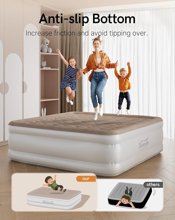 Air Mattress Queen with Built in Pump, Inflatable Mattress, Upgraded Blow up Mattress Queen Size for Home, Guest, Camping, Fast Inflation, Comfort Air Bed, colchon inflable