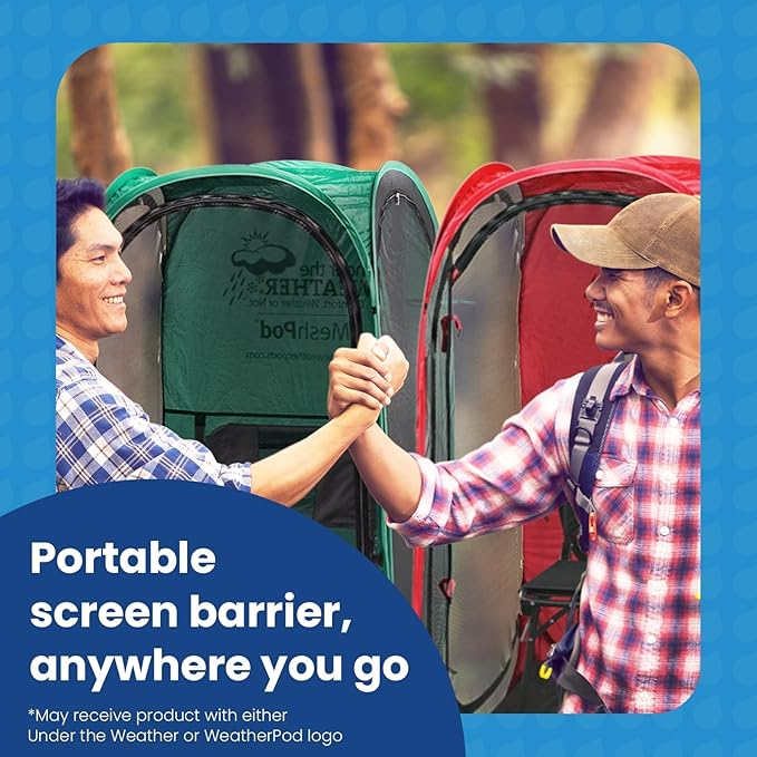WeatherPod® The Original Shark Tank MyPod™ Mesh 1-2 Person Pop-Up Screen Pod - Keeps Out Bugs, Mosquitos, and Harmful UV Rays - UPF 50 for Maximum Protection from The Sun