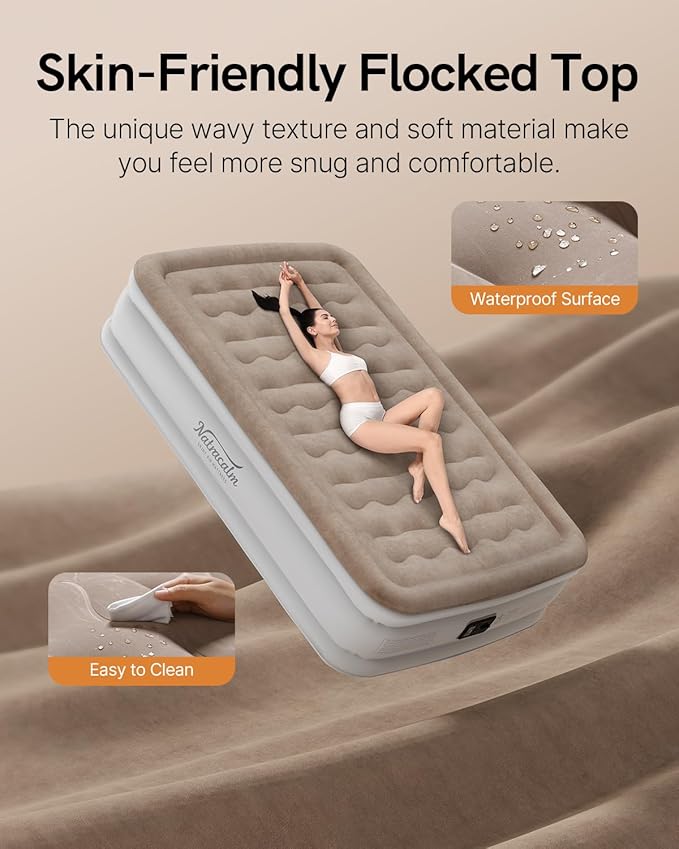 Air Mattress Full with Built in Pump, Blow Up Mattress Full, Upgraded Inflatable Mattress for Camping Guest Home, Comfort and Portable, Air Bed, colchon inflable