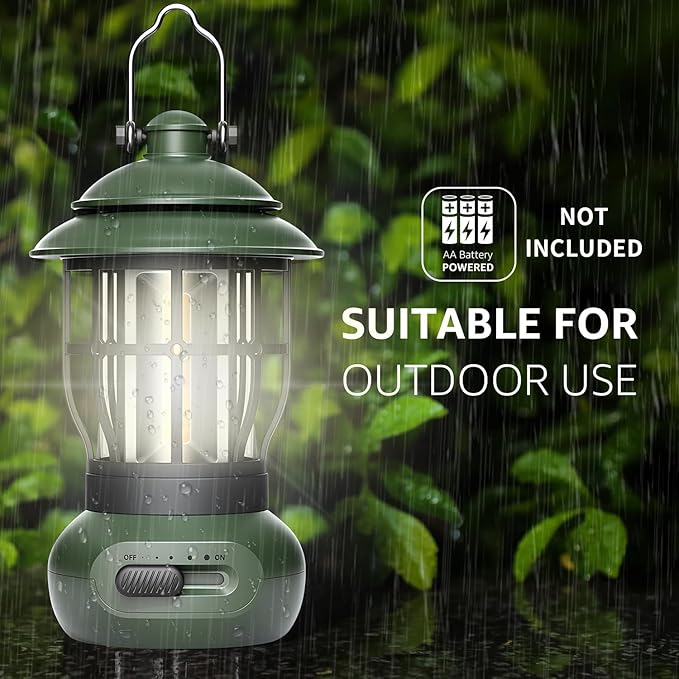 Camping Lamp, COB Lantern for Power Outage, Emergency Supplies, Suitable for Indoor and Outdoor, Portable Lantern, Green