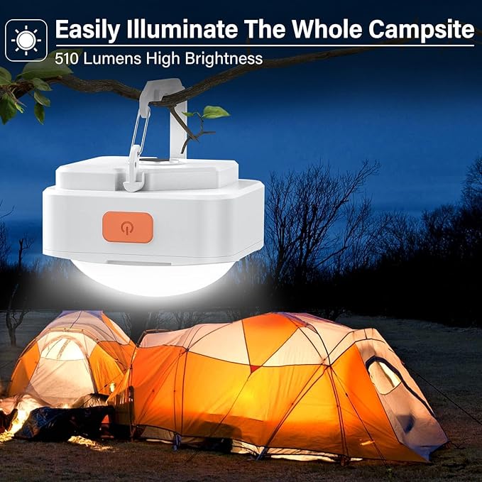 Rechargeable Camping Lights FLY2SKY 3 Pcs Tent Lights Mini Flashlight Portable LED Camping Lantern Survival Gear Camping Accessories for Hiking Backpacking Fishing Hurricane Emergency Outage