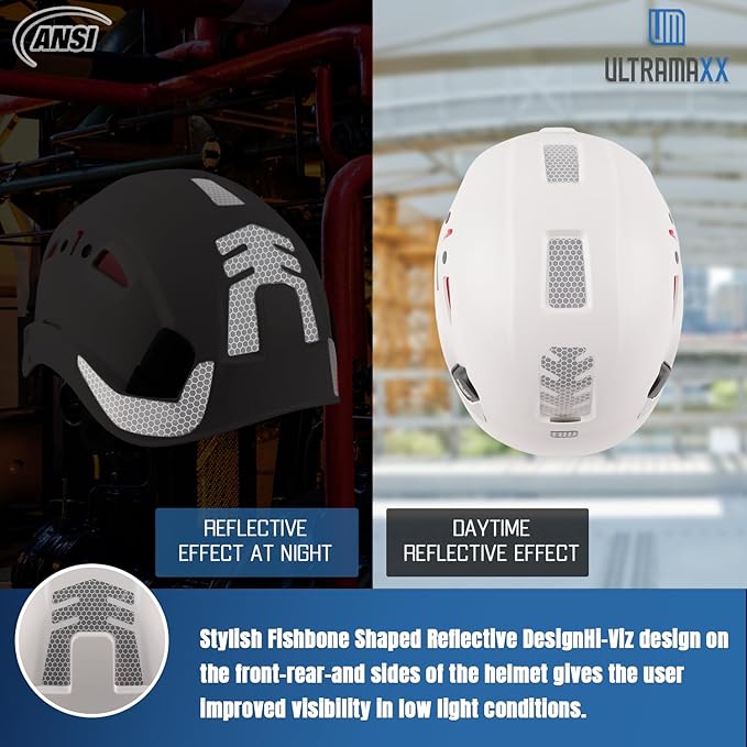 Safety Helmet Hard Hat, ANSI Z89.1 Approved Lightweight Vented Work Helmet, 6-Point Adjustable Ratchet Suspension Hardhat Ideal for Industrial and Construction