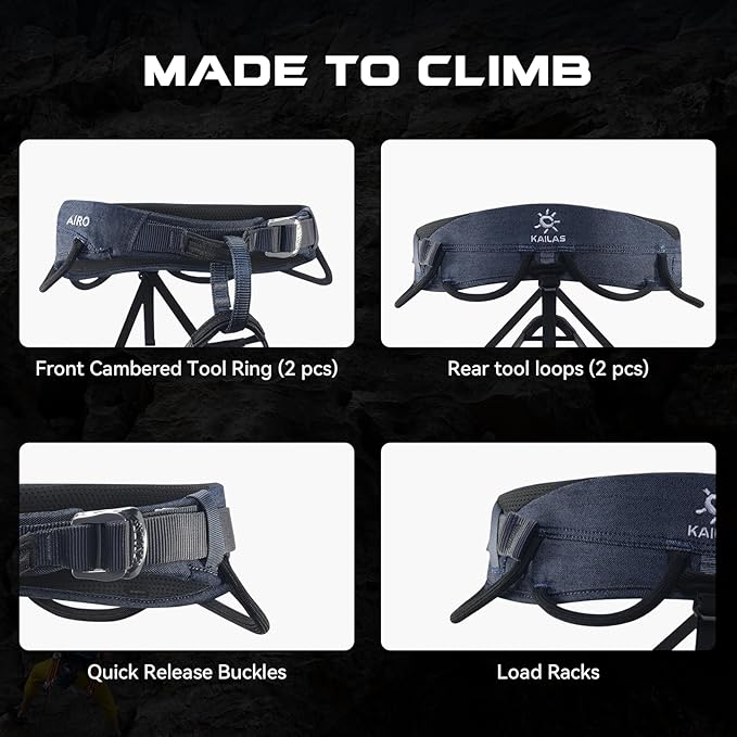 KAILAS Airo Rock Climbing Harness Men Roofing Harness Safety Belt Mountaineering Rappelling Harness Women Adjustable