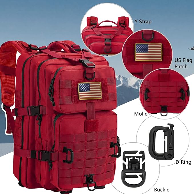 MOLLE Assault Pack, Tactical Backpack Military Army Camping Rucksack, 3-Day Pack