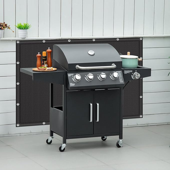 Heat Shield Mat for Behind Grill, Waterproof and Oil Proof Fireproof Deck Fence and Railing Protective Mat, Fire Pit Mat Under Grill Mat for Blackstone Griddle Accessories