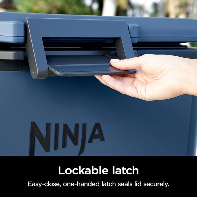 Ninja FB131BL FrostVault 30qt Hard Cooler with Dry Zone, Integrated Fridge-Temp Dry Storage Drawer, Premium Heavy-Duty Insulated Cooler, Keeps Ice for Days, Lakeshore Blue