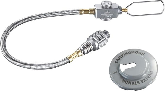 camping moon CAMPINGMOON Multi-Function Gas Hose for EN417 Lindal Valve Screw-on Type Canister and Device Z16,Z17 (JP-Z21-25)