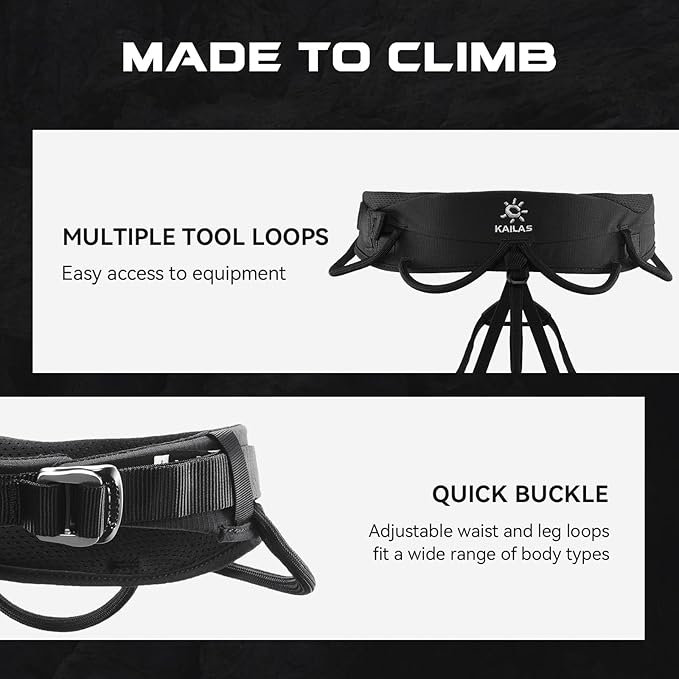 KAILAS B3 Rock Climbing Harness Men Adjustable Roofing Harness Indoor Climbing Rappelling Harness Women Protect Durable