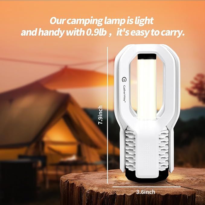 Rechargeable LED Camping Lantern – Free-Grip Design, 4 Light Modes, Water-Resistant & 3000K Warm White Tent Lights, Lightweight Outdoor Portable Camping Light,Dimmable Home Emergency Light