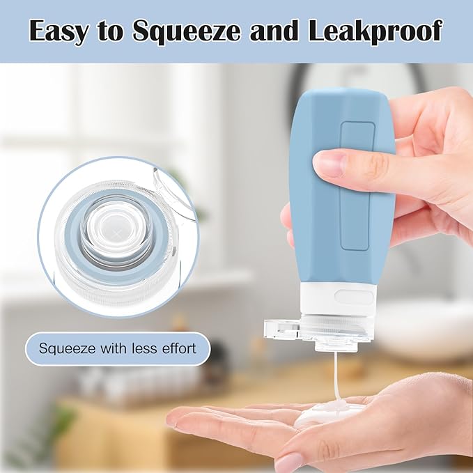 Redfly 17PCS Travel Bottles for Toiletries, TSA Approved Travel Size Containers, Leak Proof Travel Containers for Toiletries, Silicone Travel Kit for Shampoo, Conditioner, Lotion & Creams Multicolored