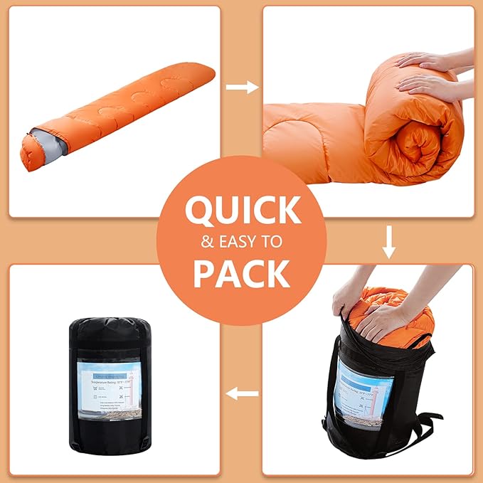 Sleeping Bags for Adults,Kids & Girls-Warm & Cold Weather Lightweight Waterproof Sleeping Bag Backpack with Compact Bag,Great for 3-4 Seasons Hiking,Camping and Outdoor Mountaineering