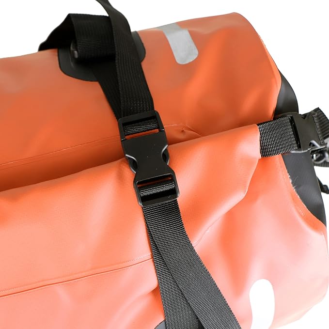 Waterproof Duffle Bag Travel Dry Bag 500D PVC for Motorcycle Tail Kayaking Rafting Boating Swimming Camping Hiking Beach Fishing (Orange, 80L)