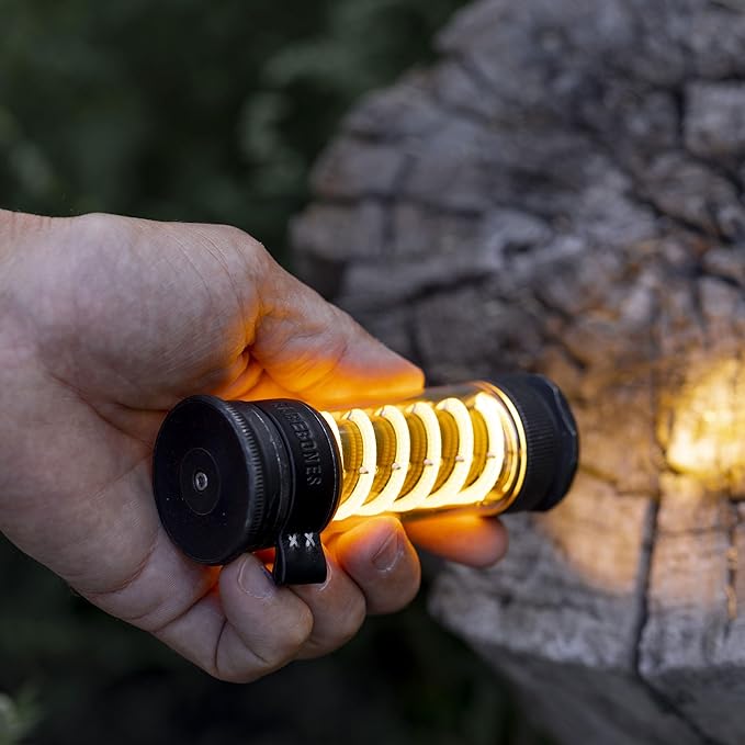 Barebones Edison Light Stick – Tumbled Steel, USB Rechargeable LED Lantern and Flashlight with 7 Modes, 40+ Hour Run Time, Camping Essentials with Magnetic Base