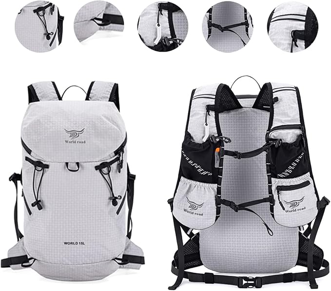 15L Hydration Backpack with 2L Water Bladder - Lightweight Running Vest for Men, Hiking Backpack Trail Running Pack for Cycling, Hiking, Outdoor Sports (3 Colors)