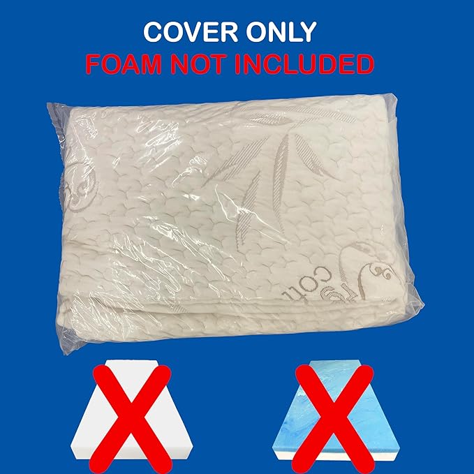 FoamRush 6" x 48" x 80" Bunk, Soft, Fitted, Zippered Mattress Cover Replacement, Premium Cotton, Waterproof, Non Skid Bottom, Mattress Pad Cover, Mattress Not Included