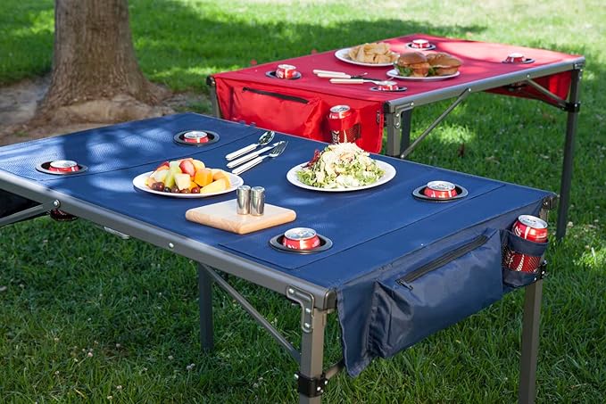 PICNIC TIME NFL Portable Soft Top Travel Table, Black