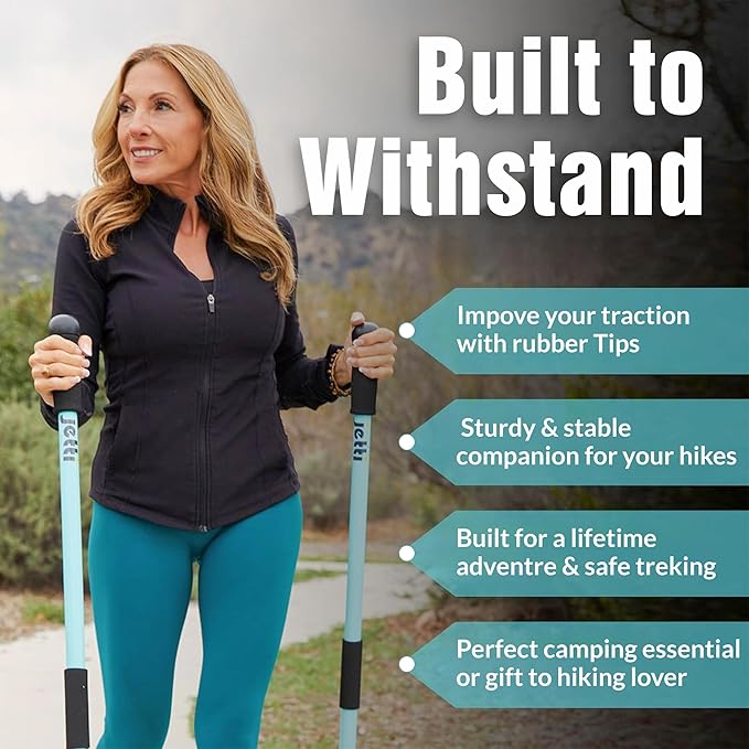 Weighted Walking Sticks for Seniors, Women & Men – 1.2lb Each Ergonomic Hiking Poles for Balance, Posture & Stability – Durable Trekking Poles for Walking