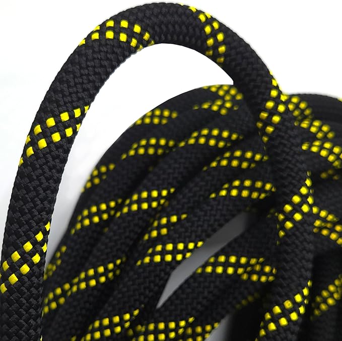 Static Climbing Rope 10.5mm UIAA Static Line Rappelling Rope Nylon Kern Mantle Rope for Escape Rope Rock Climbing, Mountain Tree Climbing, Hauling, Rescue