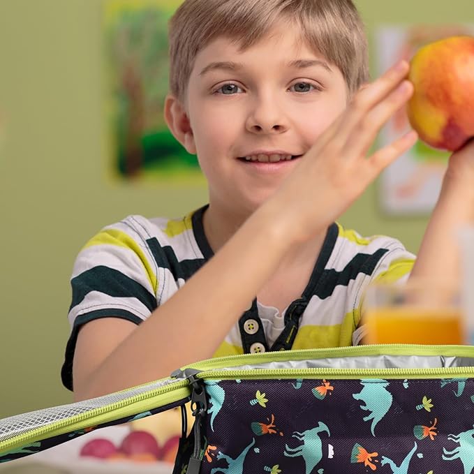 Lunch Box Kids,Premium Insulated Lunch Bag for Girls Boys,Soft Bag Mini Cooler Back to School Thermal Reusable Lunch Bag for Work School Picnic (Dino)